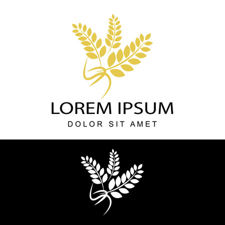 agriculture wheat logo template design vectorのイラスト素材