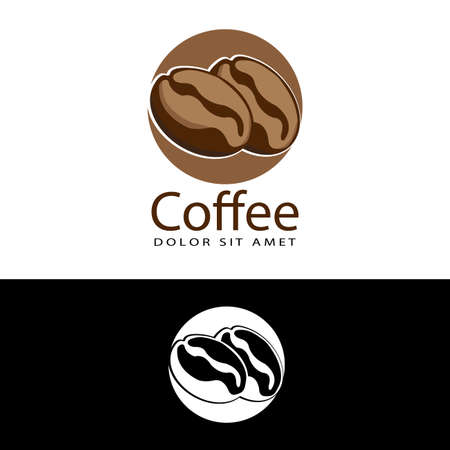 coffee seed logo template design vectorのイラスト素材