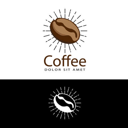 coffee seed logo template design vectorのイラスト素材