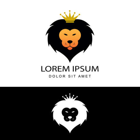 lion king logo template design vector in isolated backgroundのイラスト素材