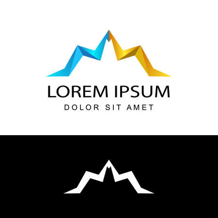 mountain logo template design vector in isolated backgroundのイラスト素材