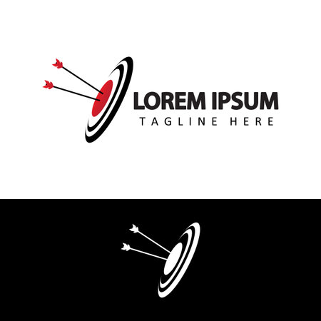 arrow target logo template design vector in isolated backgroundのイラスト素材
