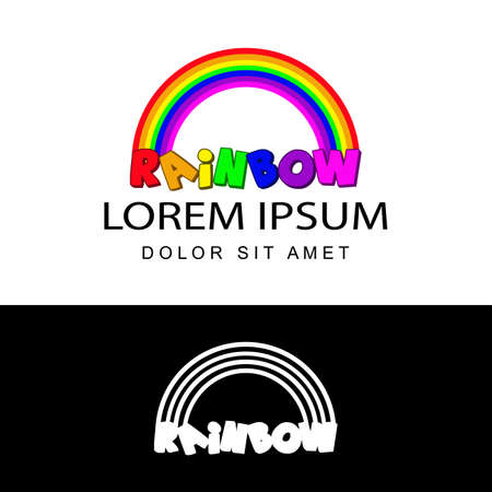creative colorful rainbow education logo template design vector with isolated white backgroundのイラスト素材