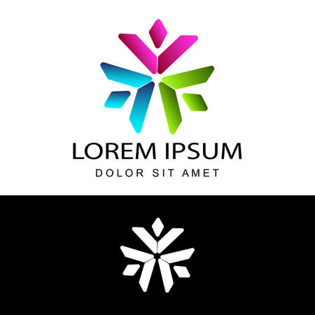 Human social, unity, together, connection, relation, community logo template design vector with isolated backgroundのイラスト素材