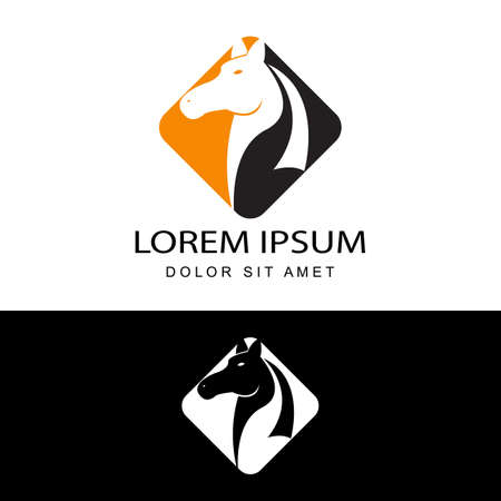 brown horse logo template design vector in isolated backgroundのイラスト素材