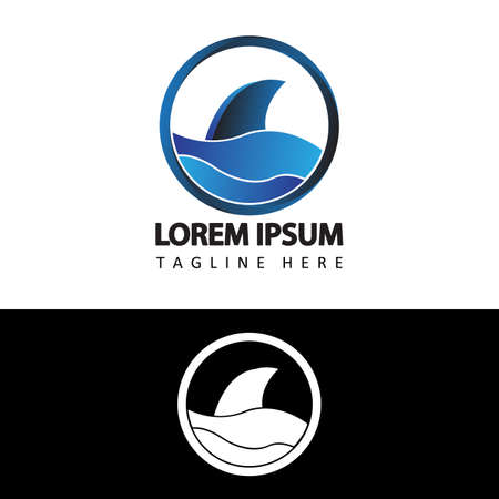 shark logo template design vector in isolated white backgroundのイラスト素材