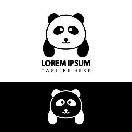 panda logo template design vector in isolated white backgroundのイラスト素材