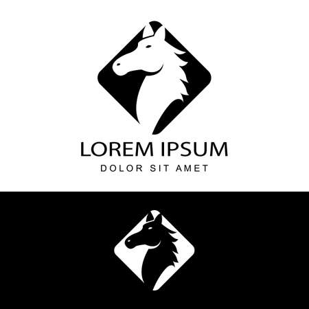 brown horse logo template design vector in isolated backgroundのイラスト素材
