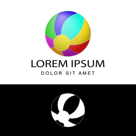 creative colorful ball education logo template design vector with isolated white backgroundのイラスト素材