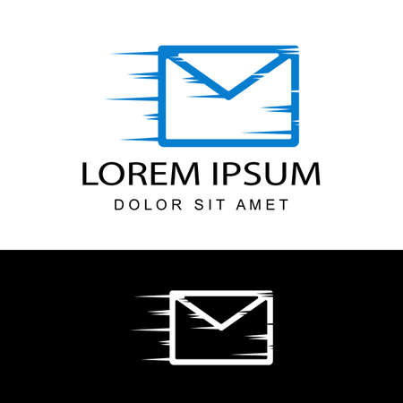 fast delivery mail logo template design in isolated backgroundのイラスト素材