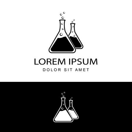 laboratory chemistry logo template design vector in isolated backgroundのイラスト素材