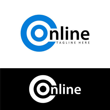 online logo template design vector in isolated white backgroundのイラスト素材