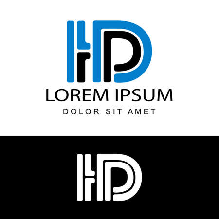 HD initial letter linked design logo vector in isolated white backgroundのイラスト素材