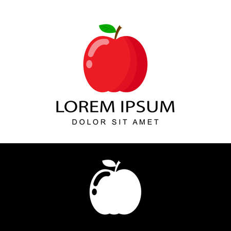 red apple logo template design vector in isolated backgroundのイラスト素材