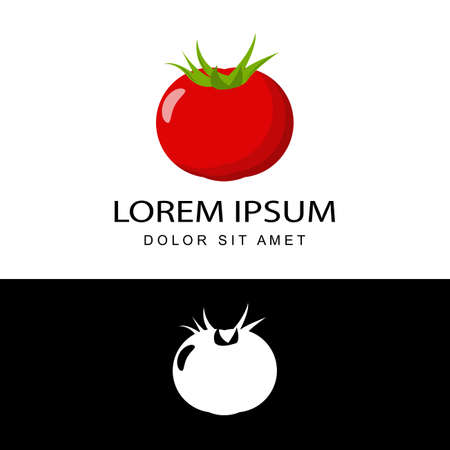 tomato logo template design vector in isolated white backgroundのイラスト素材