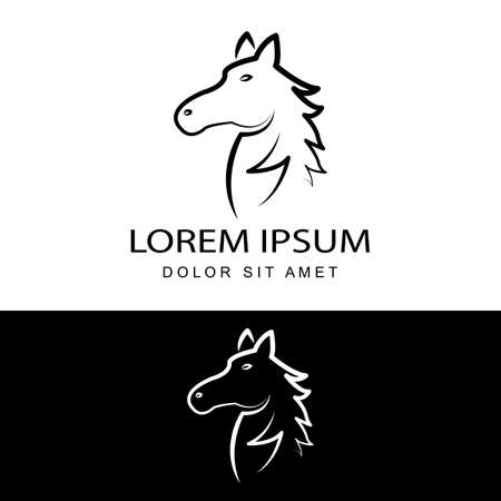 brown horse logo template design vector in isolated backgroundのイラスト素材