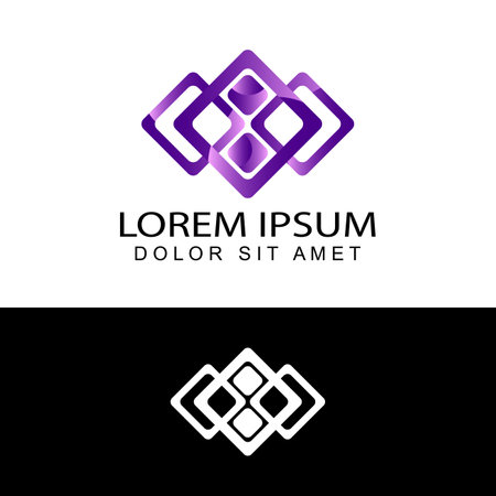 Ilustración de modern square logo template design vector in isolated background - Imagen libre de derechos