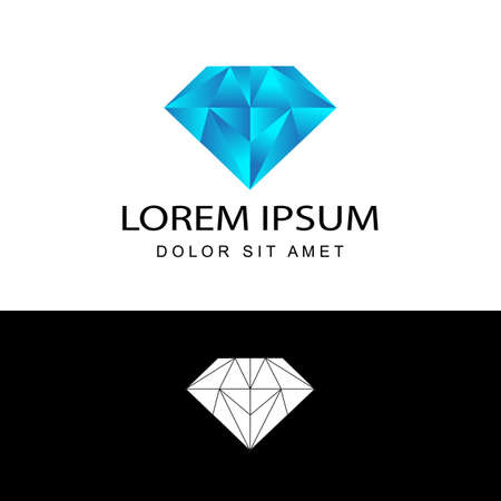 modern diamond, jewelry logo template design vector in isolated white backgroundのイラスト素材