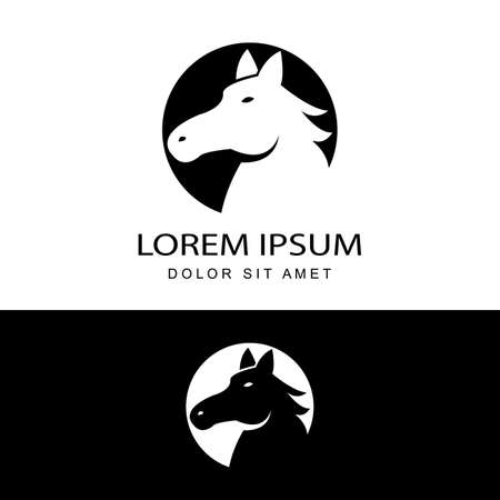 brown horse logo template design vector in isolated backgroundのイラスト素材