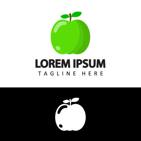 green apple logo template design vector in isolated backgroundのイラスト素材