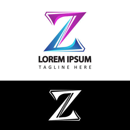 modern letter Z initial logo design vector in isolated white backgroundのイラスト素材