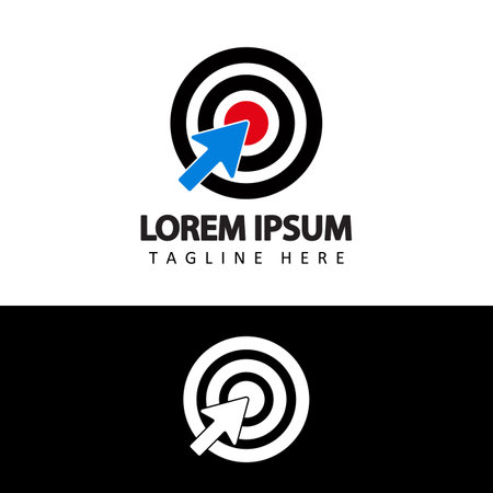 arrow target logo template design vector in isolated backgroundのイラスト素材