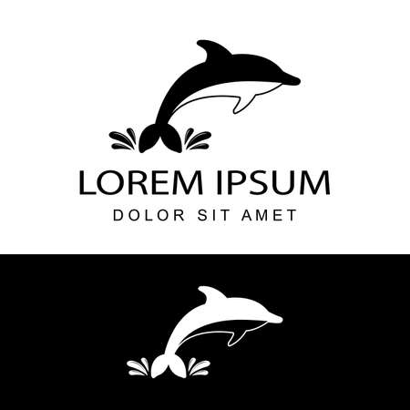 dolphin logo template design vector in isolated backgroundのイラスト素材