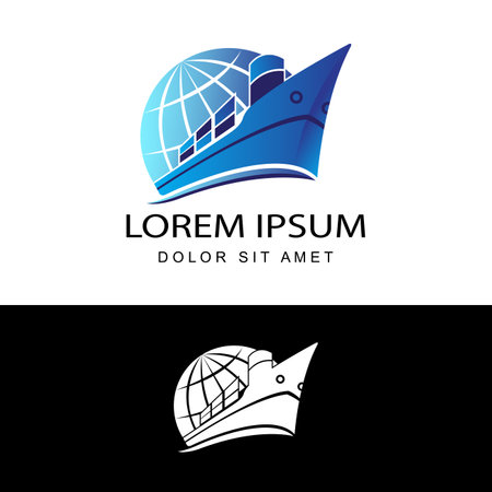 modern global fast international shipping cargo logo template designのイラスト素材