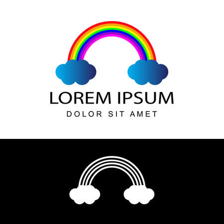creative colorful rainbow education logo template design vector with isolated white backgroundのイラスト素材