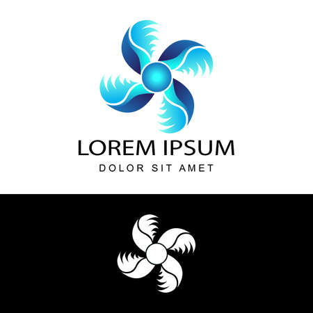hurricane, vortex logo template design vector in isolated white backgroundのイラスト素材