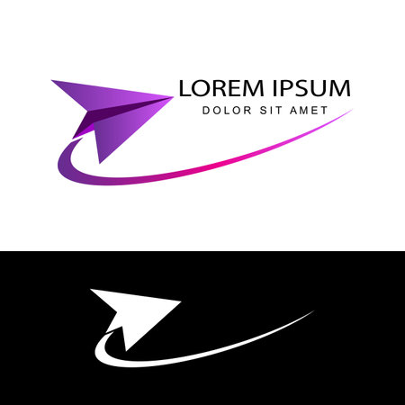 origami paper airplane logo template design vector in isolated backgroundのイラスト素材