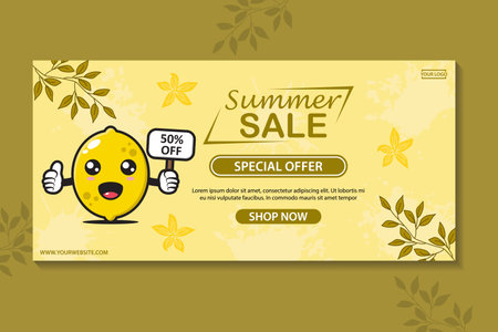 tropical summer sale banner template collectionのイラスト素材