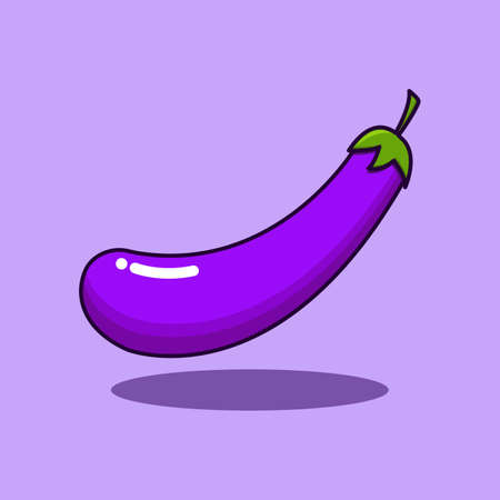 eggplant cartoon icon illustratorのイラスト素材