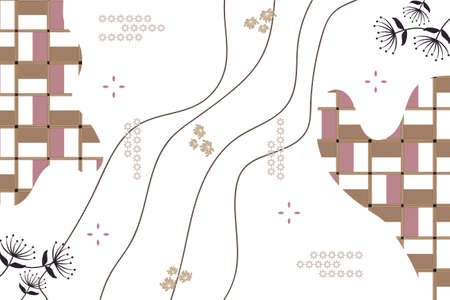 hand drawn minimal abstract backgroundのイラスト素材