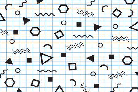 hand drawn geometric minimal abstract backgroundのイラスト素材