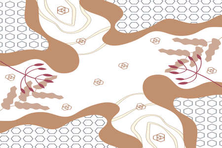 hand drawn minimal abstract backgroundのイラスト素材