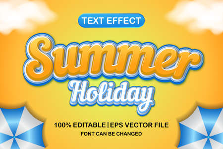 summer holiday 3d editable text effectのイラスト素材
