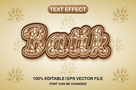 batik 3d editable text effectのイラスト素材