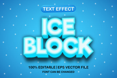 ice block 3d editable text effectのイラスト素材