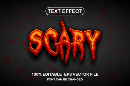 scary 3d editable text effectのイラスト素材