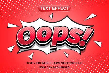oops 3d editable text effectのイラスト素材
