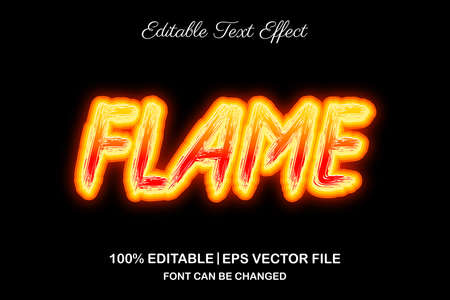fire flame 3d editable text effectのイラスト素材