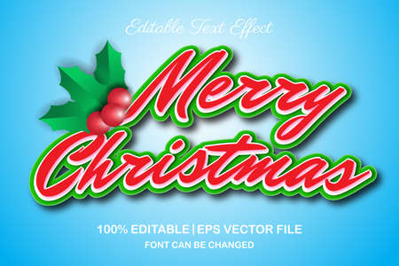 merry christmas editable text effect 3d styleのイラスト素材