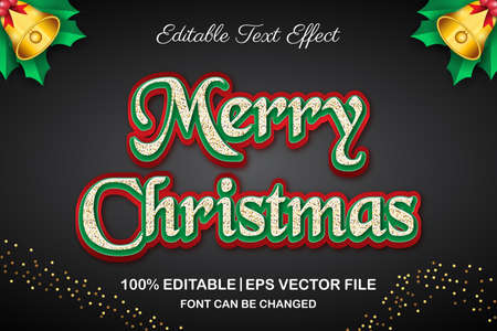 merry christmas editable text effect 3d styleのイラスト素材