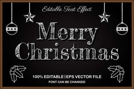 merry christmas editable text effect 3d styleのイラスト素材