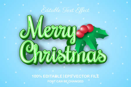 merry christmas editable text effect 3d styleのイラスト素材