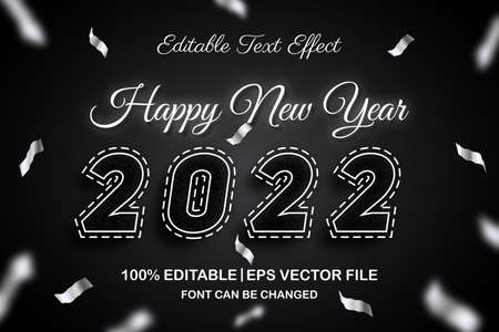 happy new year 2022 editable text effect 3d styleのイラスト素材