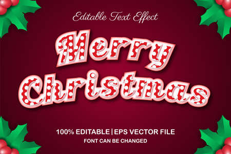 merry christmas editable text effect 3d styleのイラスト素材