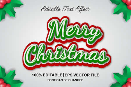 merry christmas editable text effect 3d styleのイラスト素材