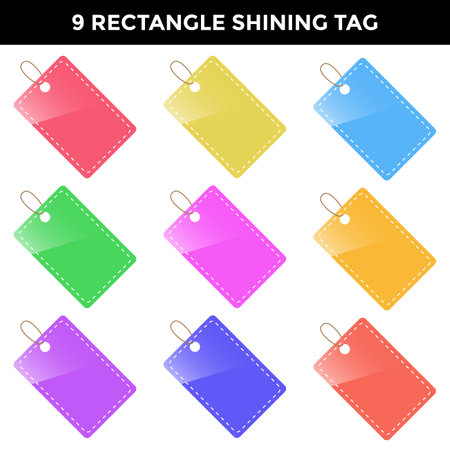 price tag flower shinning geometric shapeのイラスト素材